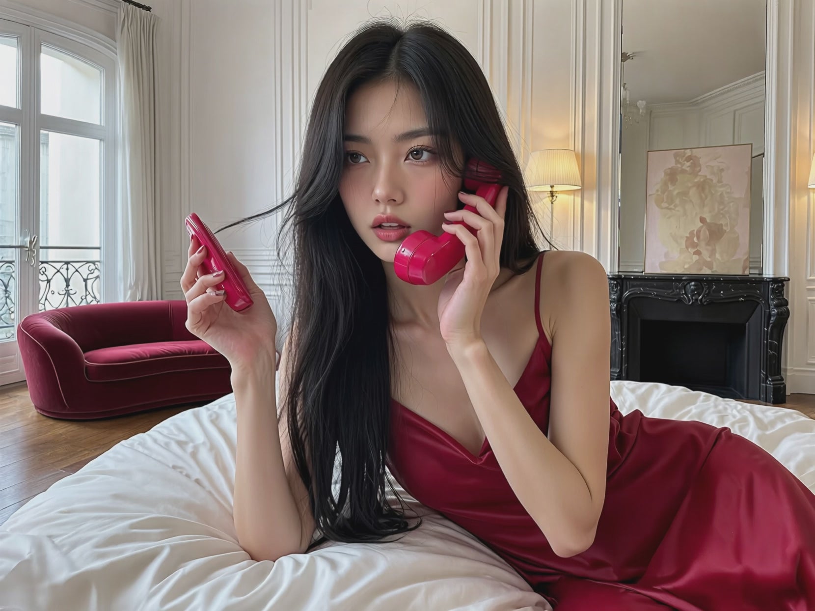 Téléphone rose asiatique